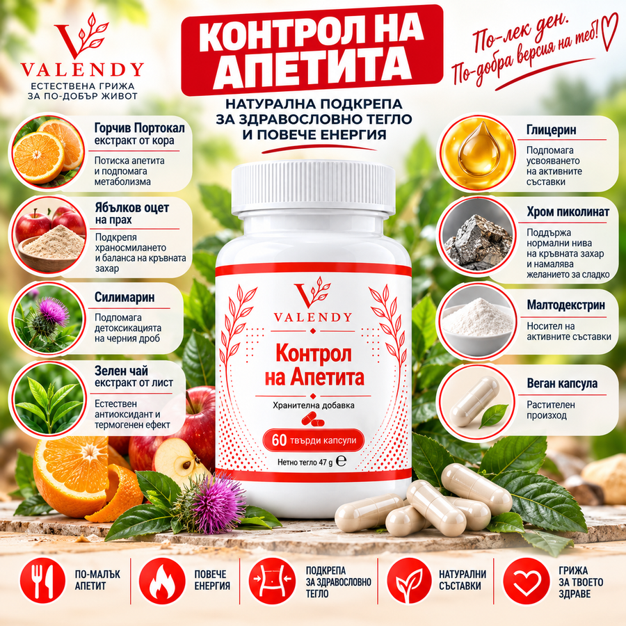Контрол на Апетита — продуктова опаковка VALENDY