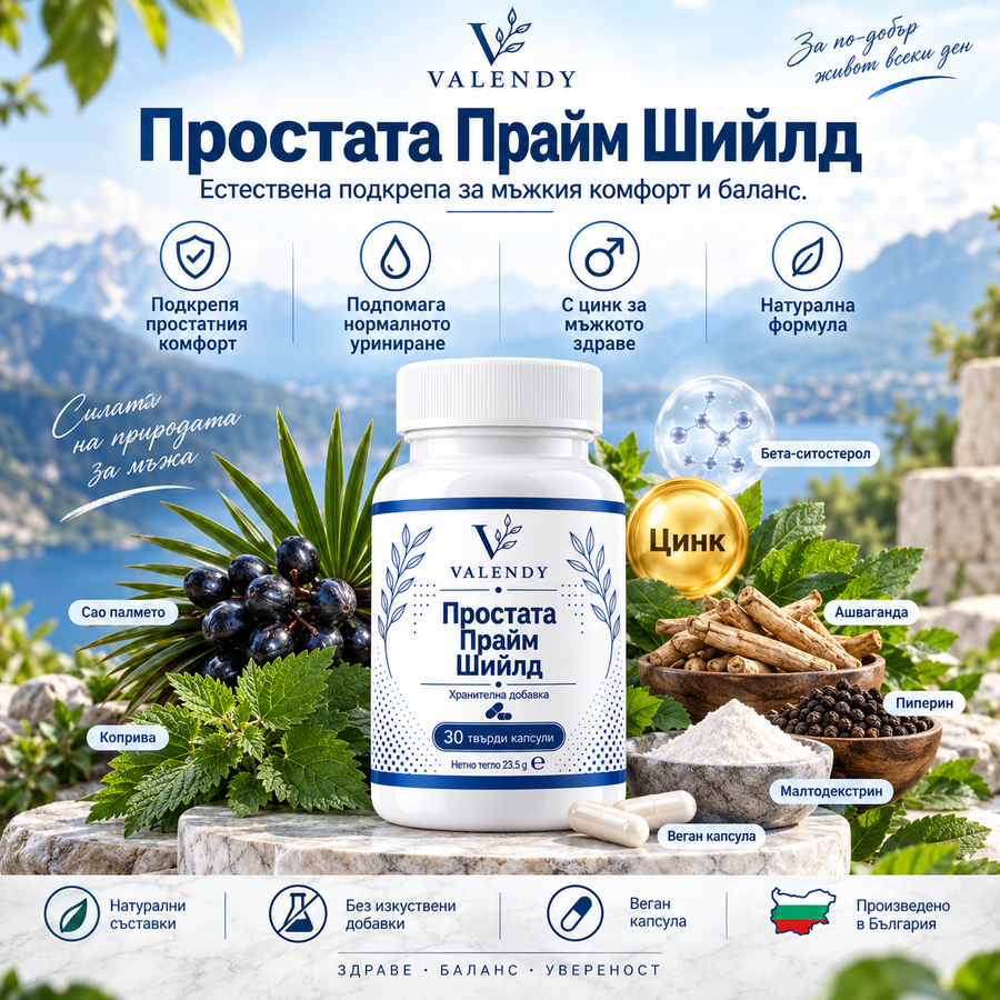 Простата Прайм Шийлд — продуктова опаковка VALENDY
