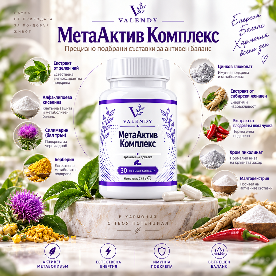 МетаАктив Комплекс — продуктова опаковка VALENDY